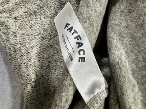 Fatface Pullover Sweater Size XS Grey Marl 1/4 Button Elbow Patches thumbnail 2