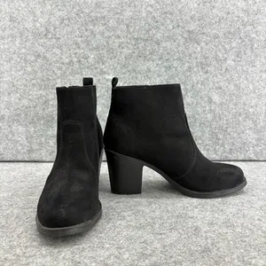 H&M Black suede Ankle Booties size 7 38 thumbnail 2