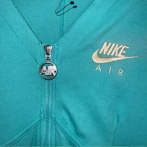 Nike Air Ribbed Long Sleeve Teal 1/2 Zip Athletic Dress thumbnail 6