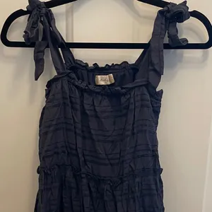 Altar'd State Navy Blue Hallie Tiered Mini Dress Tie‎ Shoulder Ruffle XS thumbnail 1
