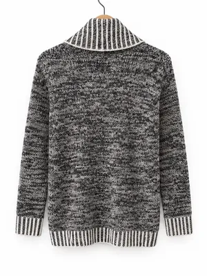 Gap Oversized Marled Black Gray Shawl Neck Button Front Cardigan Sweater XS Cozy thumbnail 5