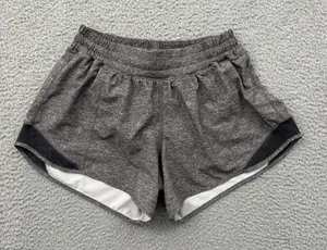 Lululemon Hotty Hot Shorts Low Rise 4" Heather Lux Gray Athletic Women's 6 thumbnail 1