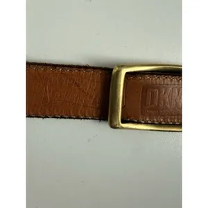 Vtg DKNY‎ Belt Womens Tan Leather Gold Tone Concho Southwest Cowboy 90s 34" M/L thumbnail 5