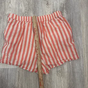 Anthropologie Orange White Striped Cotton Boxer Lounge Shorts Size M thumbnail 5