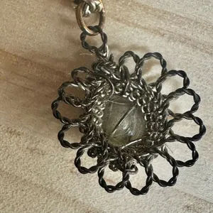 Filigree flower vintage pendant necklace thumbnail 6