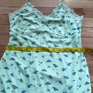 Wild Fable Floral Lace Cami Babydoll Slip Dress Medium Green Floral Coquette Cottagecore thumbnail 5