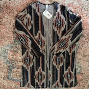NWT Paisley Grace Cardigan 2XL Boho Southwestern Chic Geometric Duster Cowgirl thumbnail 2