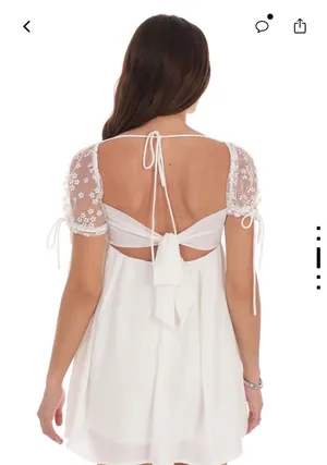 Lucy in the Sky Babydoll Dress White thumbnail 3