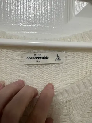 *Abercrombie Cream Open Knit Wool Blend Lightweight Long Sleeve Sweater thumbnail 2