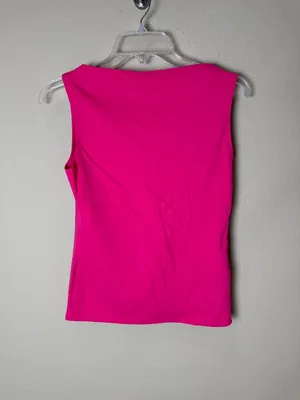 Trendy Queen Seamless High Neck Hot Pink Tank Top Size Small thumbnail 2