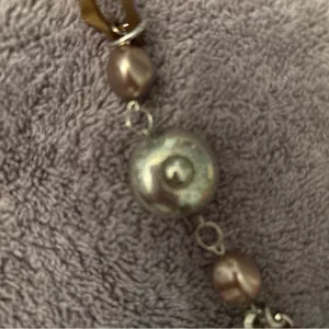 Paparazzi Multi-Chain Beaded Necklace in Ribbon and Silver with Earrings thumbnail 5