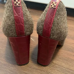 Coach Sandbordeaux Felt Croc Pump Heel formal classic fall round toe logo $250 thumbnail 9