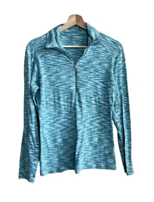 Columbia‎ half zip turquoise heathered sweater women's size L athletic outdoors thumbnail 1