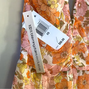 NWT AQUA Retro Floral Print Halter Mini Dress Bloomingdale’s exclusive XS thumbnail 8