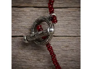 Vintage Southwest Red Bead Necklace with Turquoise & Ornate Silver Pendant thumbnail 7