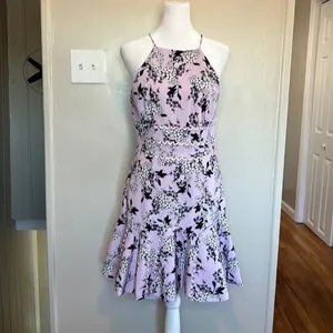 Keepsake x Revolvr Cherished Floral Mini Dress in Lilac Floral New Size Small thumbnail 3
