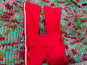 Red fold over cotton on flare leggings thumbnail 3