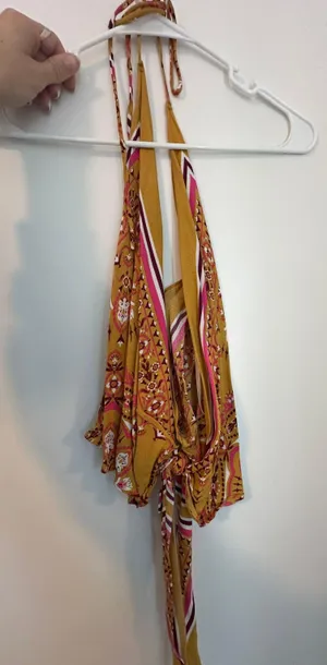 Forever 21 Halter Pink And Yellow Top thumbnail 3
