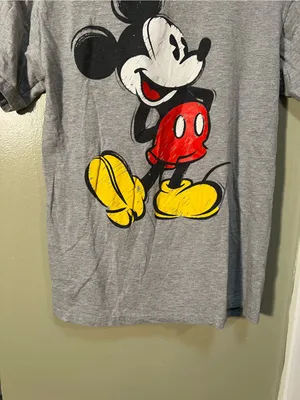 Disney Unisex Size Small T-Shirt Light‎ Gray Mickey Mouse Graphic Short Sleeve thumbnail 3