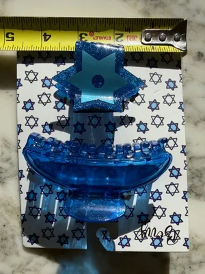 NWT Berry Star of David Hair Claw Clip Set Blue Glitter Jewish Hanukkah Accesory thumbnail 5