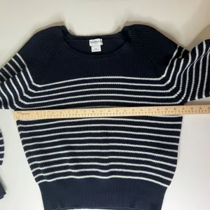 Marella Sport Striped Cotton Knit Sweater Large Navy Nautical Coastal Pullover‎ thumbnail 10
