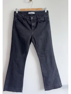 Hidden Jeans Black Split Hem Flare Jeans Size 28 Raw Hem Stretch Denim thumbnail 1