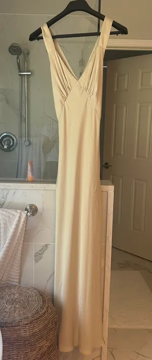 Birdy Grey Bridesmaid or Formal Dress - Veronica Matte Satin Dress - Prosecco thumbnail 2