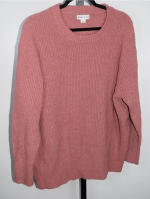 Ava & Viv Mauve Pink Chunky Knit Sweater Plus Size XXL thumbnail 1