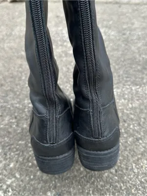 Sam Edelman Penny Riding Boot Black Leather Round Toe Zipper Equestrian thumbnail 4