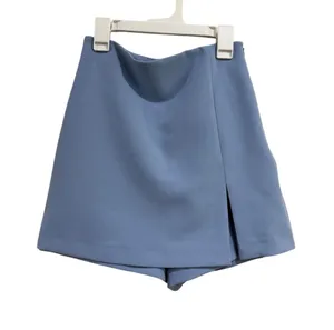 Zara Women Light Blue Skort Mini Skirt Shorts Size XS Side Zip Slit thumbnail 1