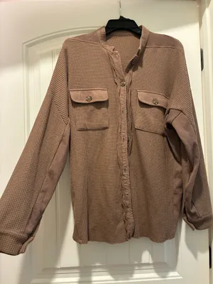 Brown Button Up Women’s Jacket Size M thumbnail 1