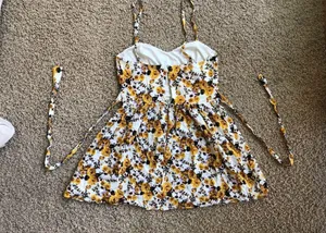 Forever 21 sunflower Floral dress Sz M thumbnail 6