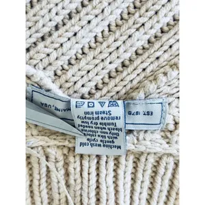 Bass Knit Cardigan Womens Sweater L/XL Cable‎ Texture Chunky Tan Beige Sand thumbnail 6