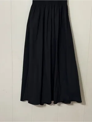 Hill House Home Akilah Nap Dress Black XXS Smocked Midi Off Shoulder Ruffle thumbnail 6