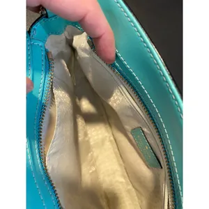Kate Spade Montford Park Teal Small Crossbody Bag Bow Leather Chain Strap Chic thumbnail 4
