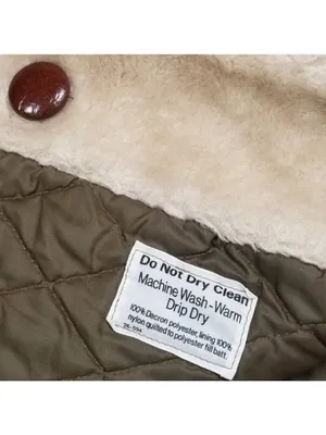 Vintage Fingerhut Fashions Fur Leather Coat Double Breasted Buttons Beige Sz 12 thumbnail 11