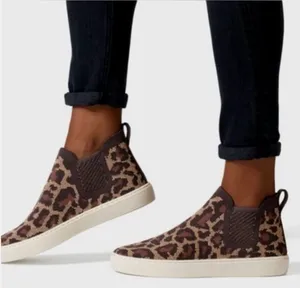 Rothy's Leopard Print High-Top Slip-On Sneakers - Brown/Tan Size 7 thumbnail 1