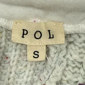 POL Cable Knit Sweater Zip Cardigan Small Oversized Layered Gray Coastal Boho thumbnail 5