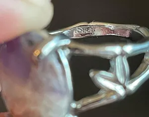 Purple amethyst S925 silver ring size 8 thumbnail 6