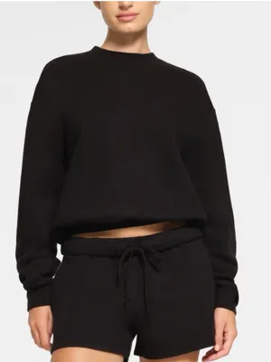 🖤SKIMS Cotton Fleece Classic Crew Neck Pullover M (GAR) thumbnail 1