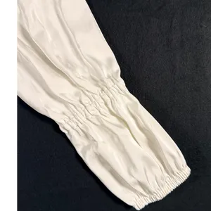 Maeve Anthropologie Puff Sleeve Scoop Neck Ribbed‎ Knit Top white XS cottagecore thumbnail 6