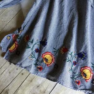 ZARA Gingham Embroidered Off The Shoulder top thumbnail 3