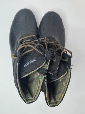 Saltwater Black Quilted Lace Up Boots Size 7.5 thumbnail 3