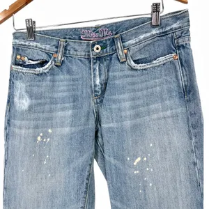 MISS ME 30 Jeans Denim Marilyn Light Wash Mid Rise Straight Leg 32" inseam thumbnail 2