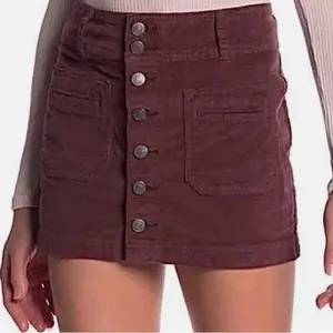 We The Free People‎ Sz 27 Joanie Cord Mini Skirt Brown Low Rise Coquette Boho thumbnail 2