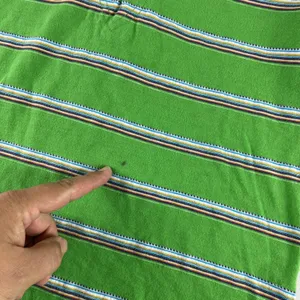 Lauren Jeans‎ Co Ralph Lauren Hoodie Womens Large Green Striped Pullover Lace Up thumbnail 2