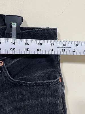 American Eagle black denim shorts classic five-pocket relaxed fit plus size 14 thumbnail 2