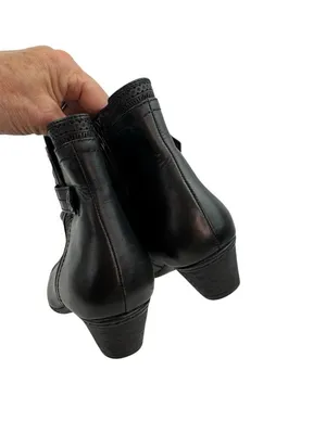 *Rockport by Cobb Hill Abbott Panel Ankle Boots Size 7.5 Black Leather Comfort thumbnail 6