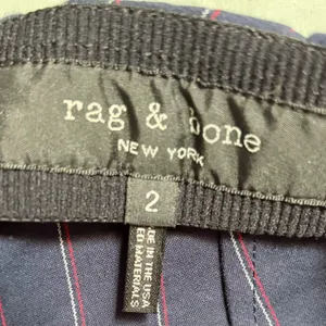 Rag & Bone Simone Navy‎ Pinstripe Snap Dress Pants Size 2 EUC thumbnail 5