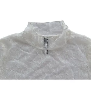 Anthropologie Cream Lace Sheer Long Sleeve Top Size Small Boho Whimsy thumbnail 3